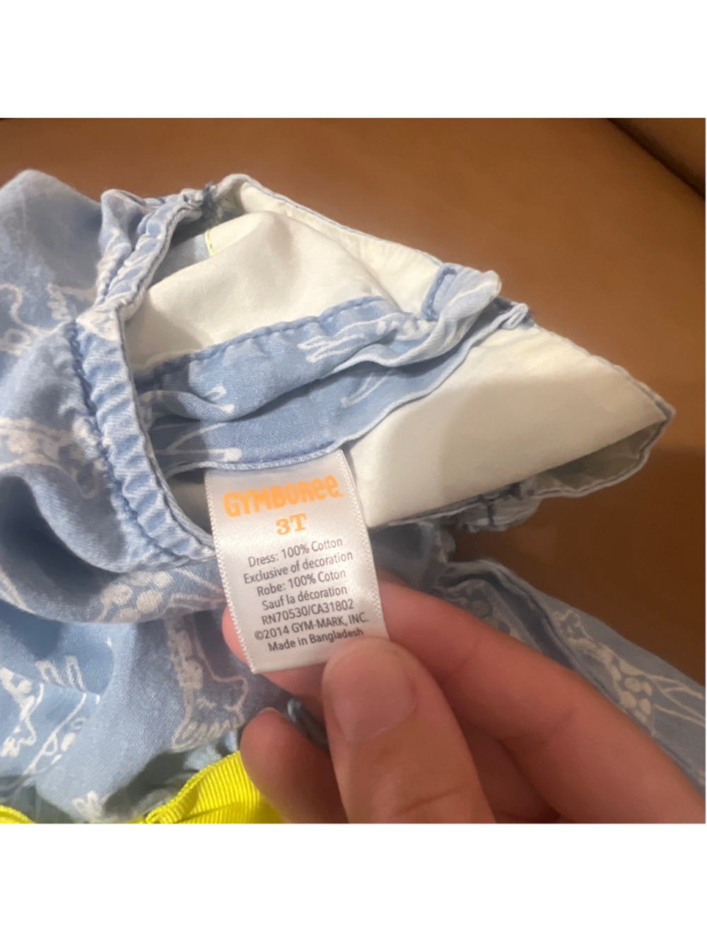Girls Gymboree Giraffe Print Casual Dress Size 3T Blue and Yellow - Picture 6 of 6